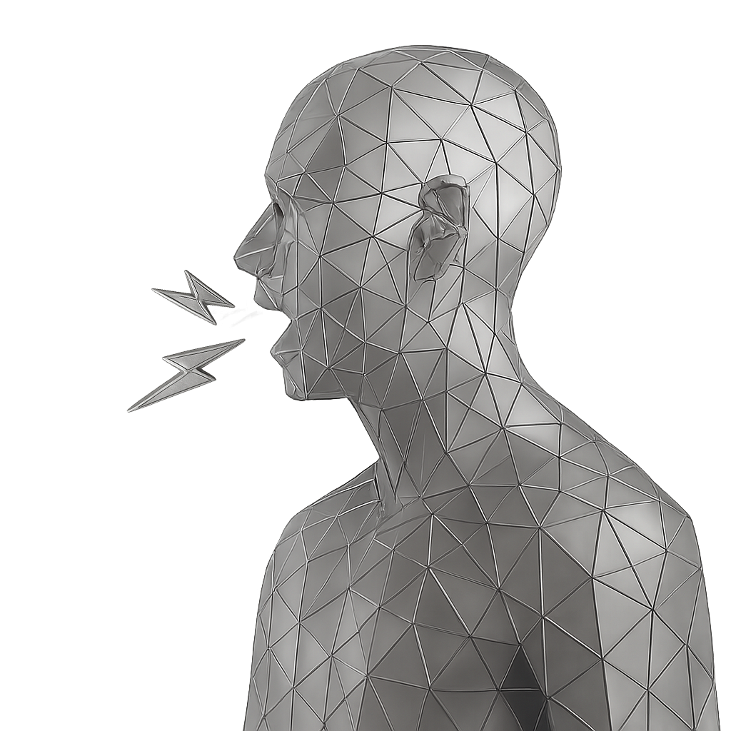 Illustration showing persistent coughing as a possible lung disease symptom