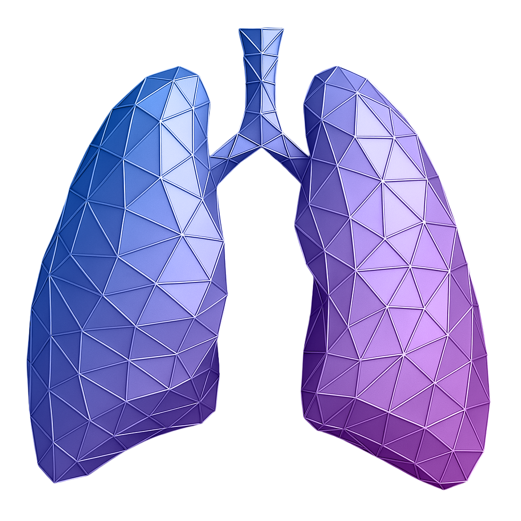 Geometric illustration of human lungs representing lung health awareness